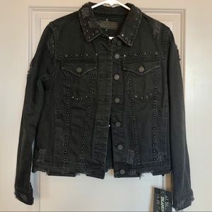 Blank NYC Black Distressed and Embellished Jacket